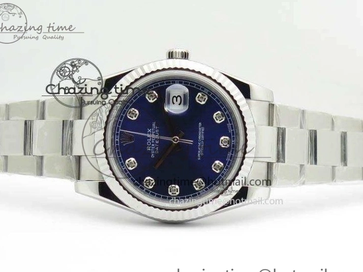 MiroTime 0520 FlexibleFit DateJust 41mm 126334 Noob 1:1 Best Edition Fluted Bezel Blue Diam Dial On SS Oyster Bracelet A 3583